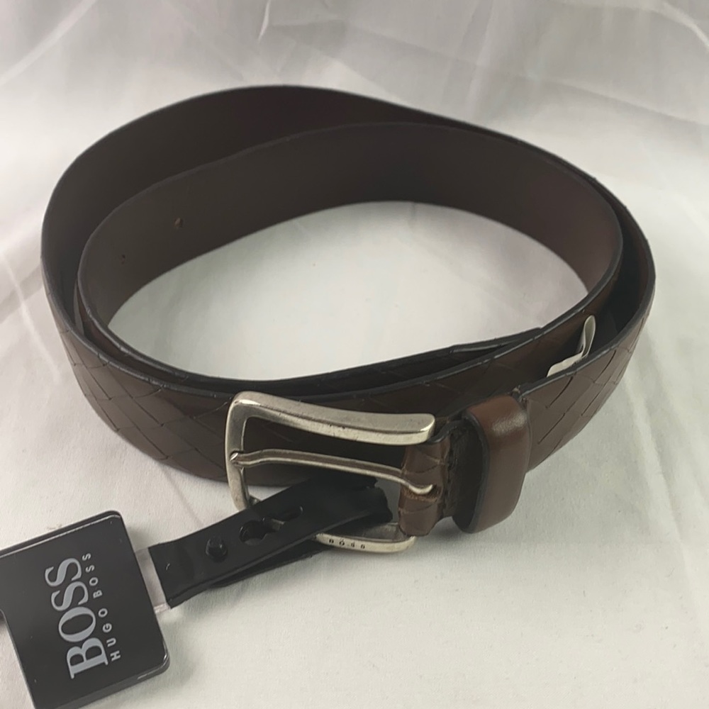 Hugo Boss Jor Woven Embossed Leather Belt